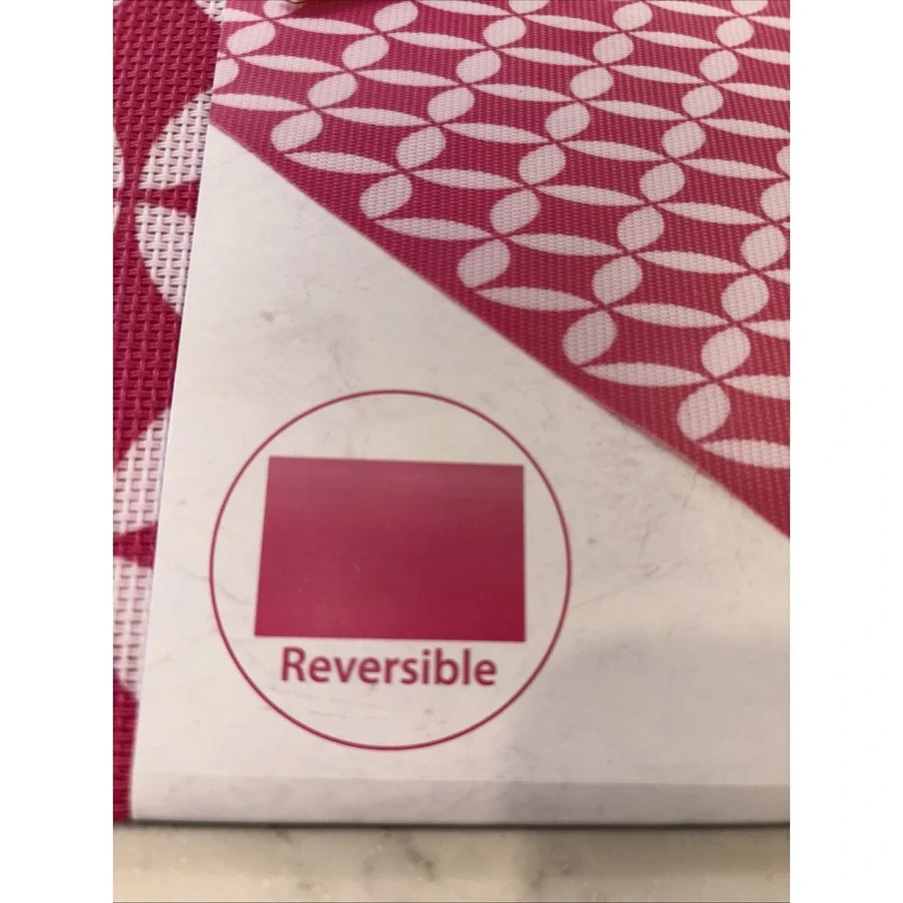 BENETTON set Of 4 Placemats Pink White 18